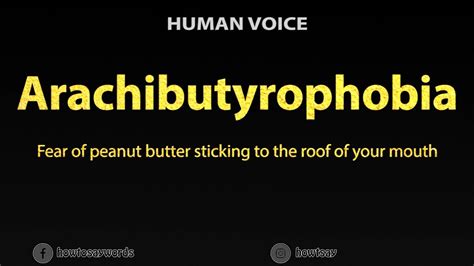 arachibutyrophobia pronunciation|How To Say Arachibutyrophobia